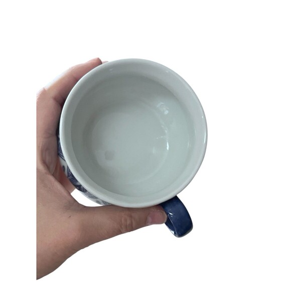 Bombay Company Tea Cup Mug Arabesque Tile Cobalt Blue/White w/Gold Accent VTG - Picture 5 of 6